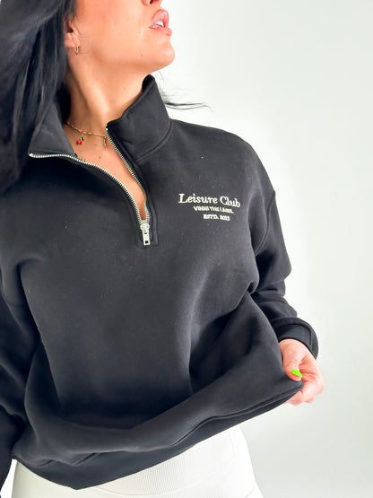 TATE 1/4 ZIP - BLACK
