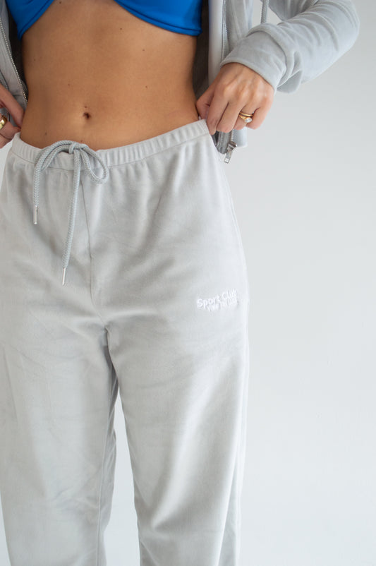 BRITNEY VELOUR SWEATS - GREY MIST