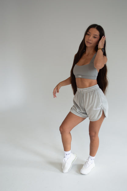 BILLIE HIGH WAISTED SHORTS - GREY MIST