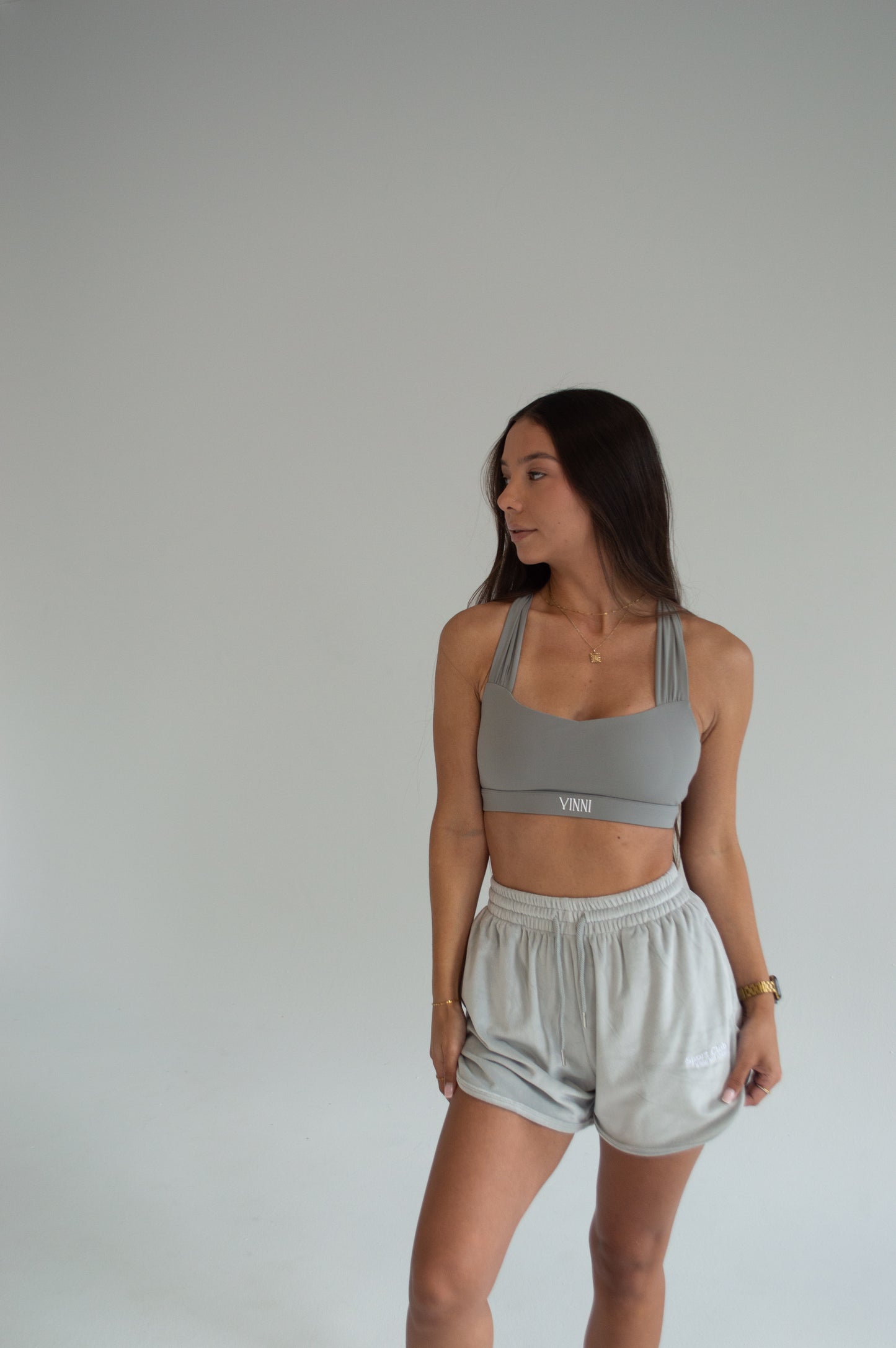 BILLIE HIGH WAISTED SHORTS - GREY MIST