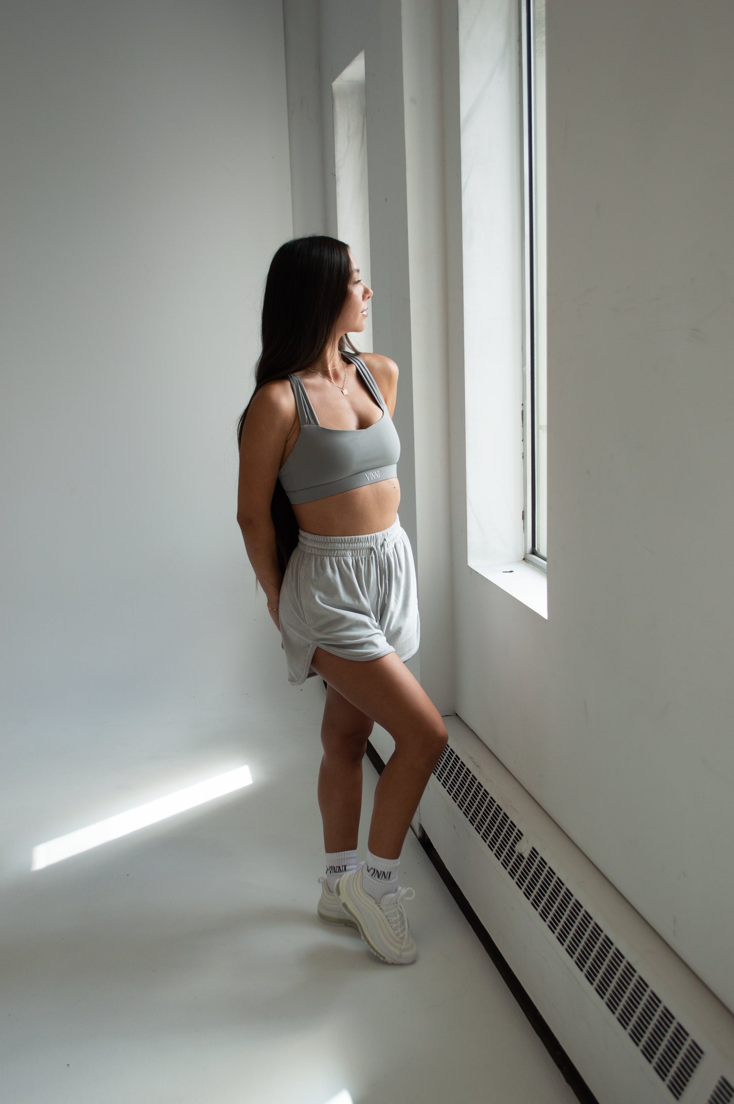 BILLIE HIGH WAISTED SHORTS - GREY MIST