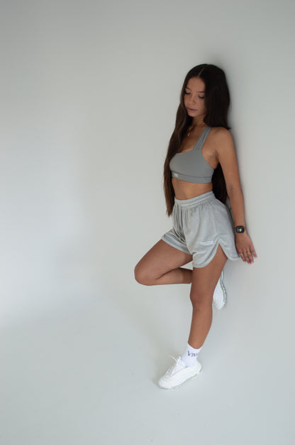 BILLIE HIGH WAISTED SHORTS - GREY MIST
