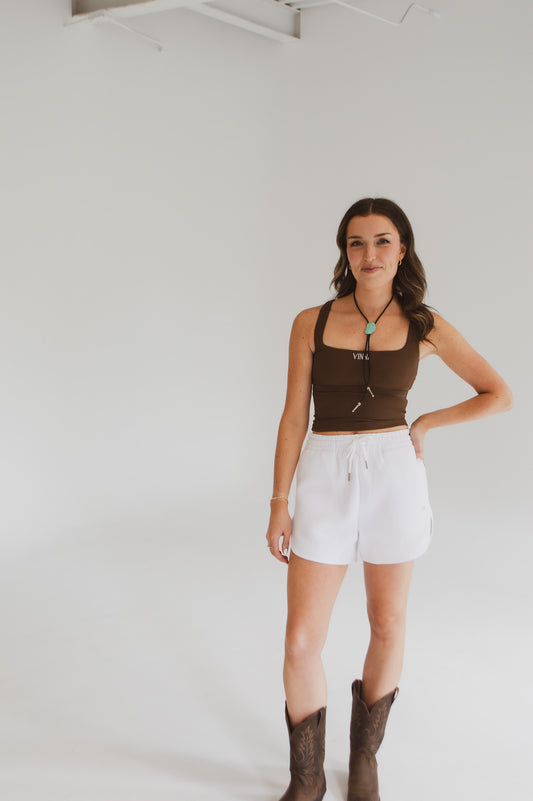 SOPHIA SWEAT SHORTS - WHITE