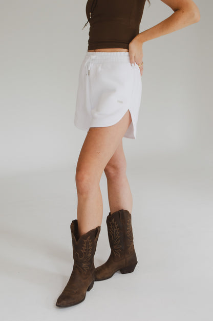 SOPHIA SWEAT SHORTS - WHITE