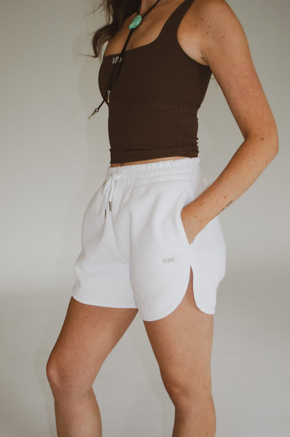 SOPHIA SWEAT SHORTS - WHITE