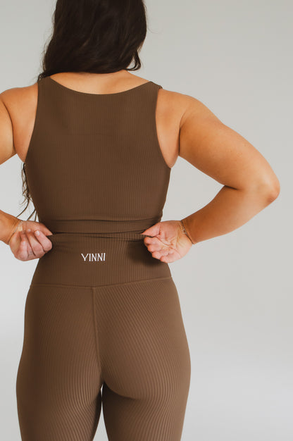 PALMER TANK - RIBBED BROWN