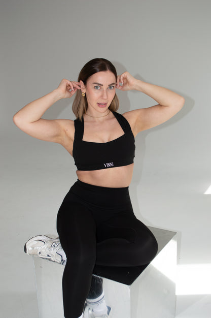 RIVER SPORTS BRA - JET BLACK