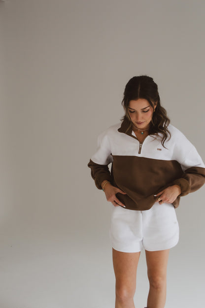MARILYN 1/2 ZIP - RUSTIC BROWN