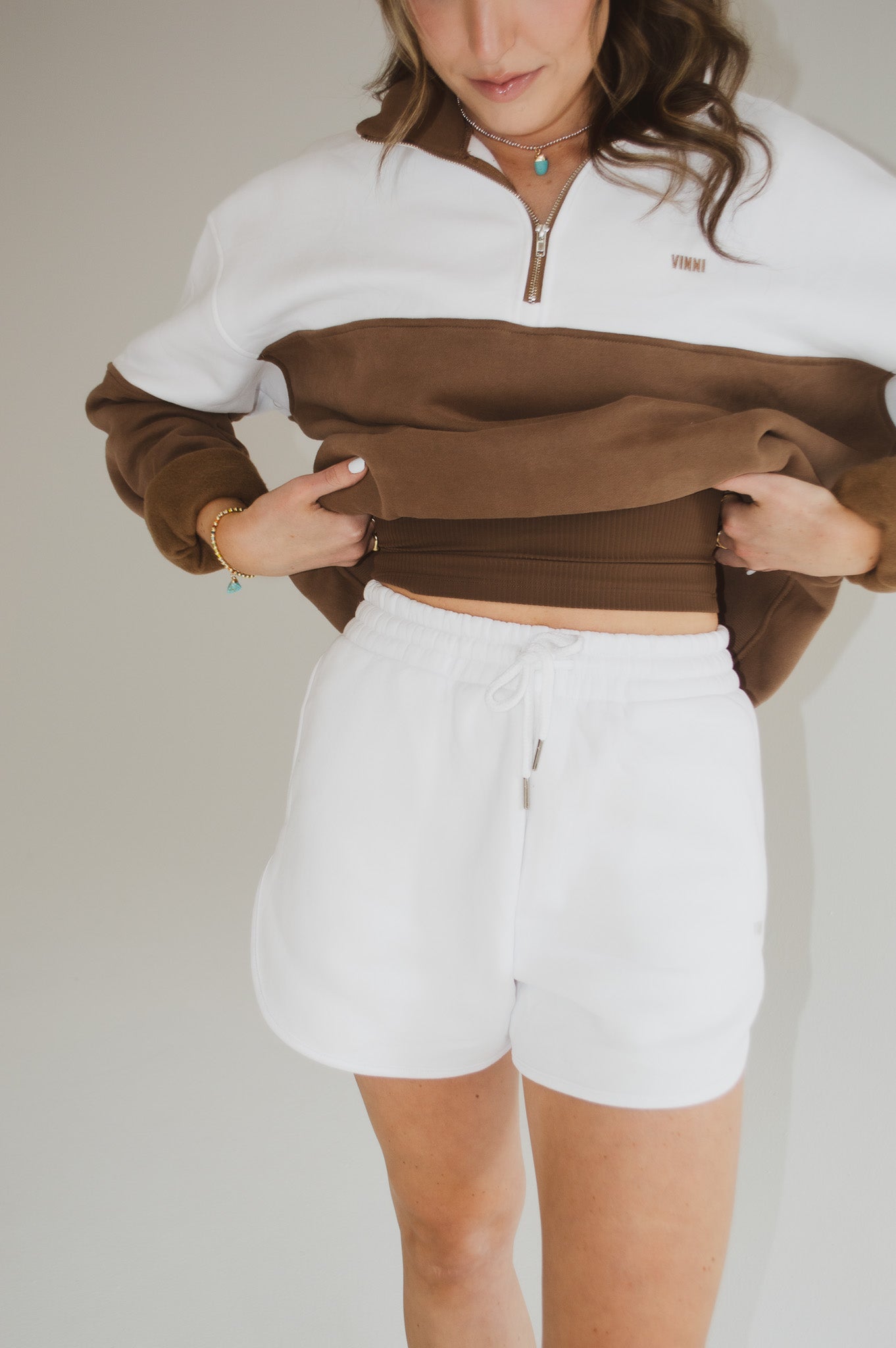 SOPHIA SWEAT SHORTS - WHITE