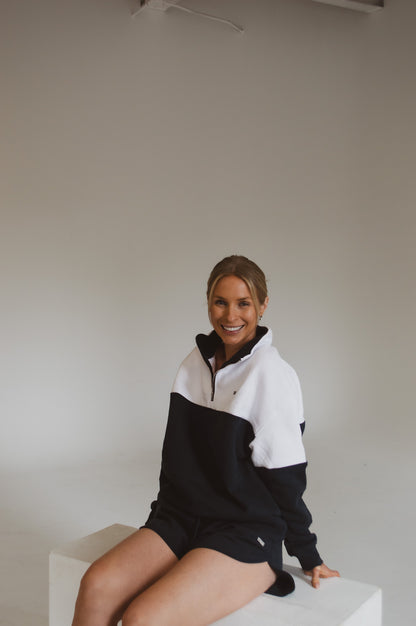 MARILYN 1/2 ZIP - OLD MONEY NAVY