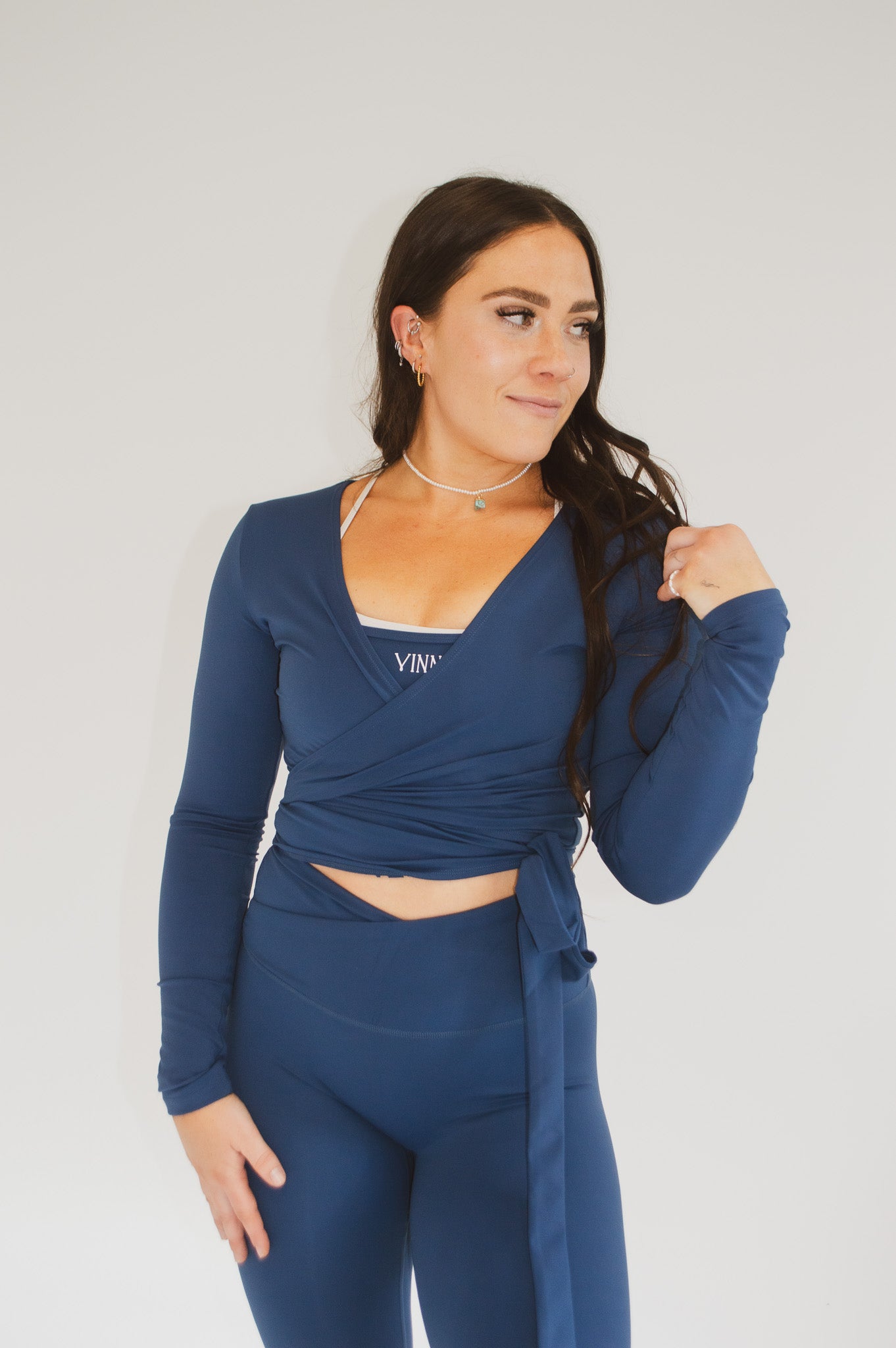 PAULA WRAP TOP - OLD MONEY NAVY