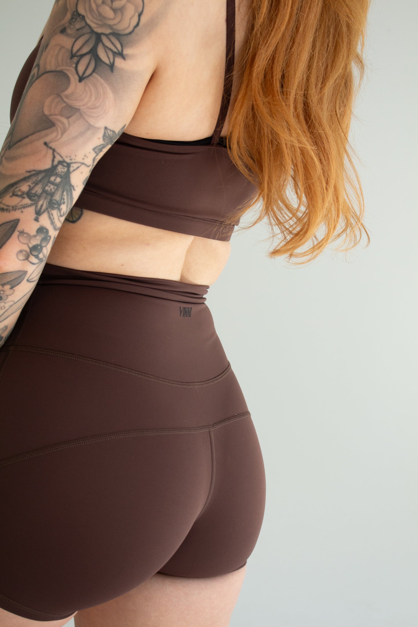 NOVA HIGH WAISTED SPORT SHORTS - BRONZE
