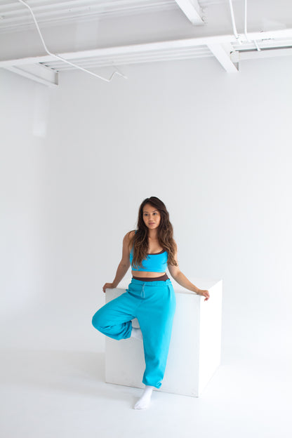 LETTY HIGH-RISE SWEATPANTS - SALTWATER