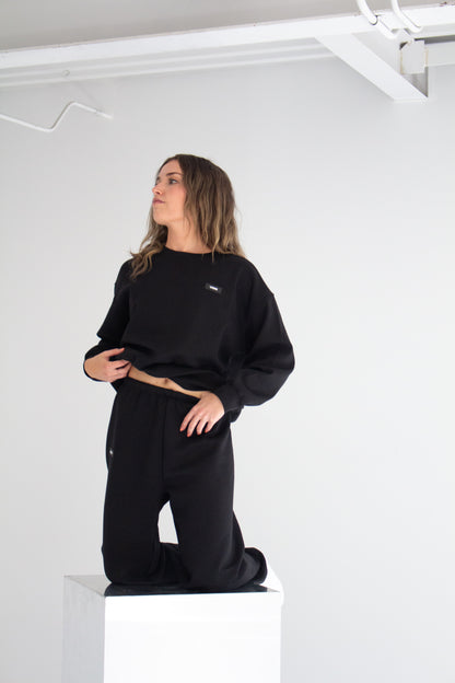 LETTY HIGH-RISE SWEATPANTS - JET BLACK