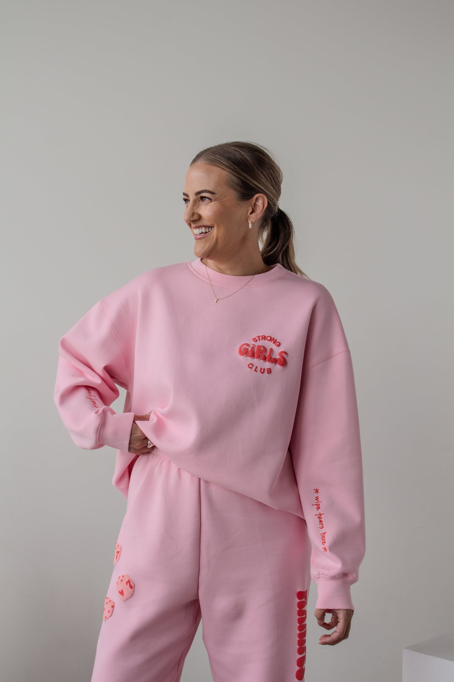 MICHELLE SWEATSUIT TOP - BUBBLEGUM