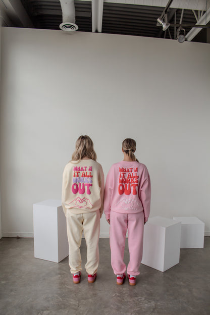 MICHELLE SWEATSUIT TOP - BUBBLEGUM