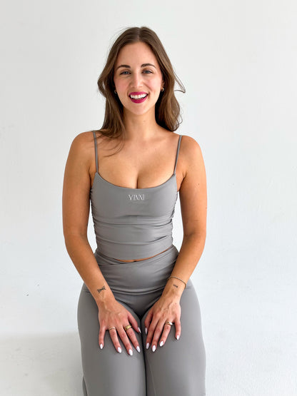 RAE BALLET TOP - GREY MIST