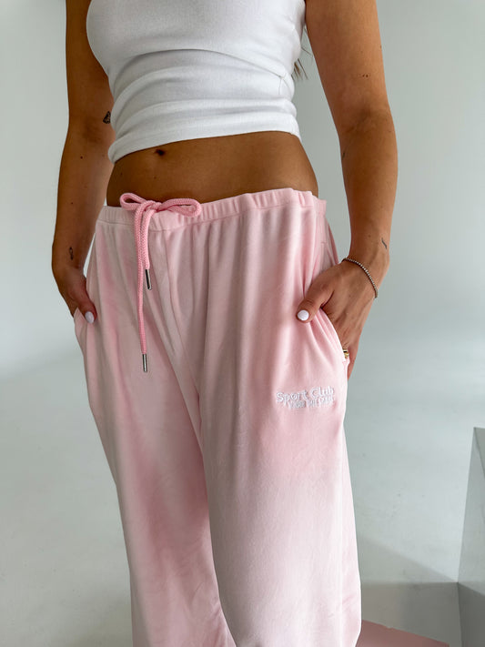 BRITNEY VELOUR SWEATS - PINK BLUSH
