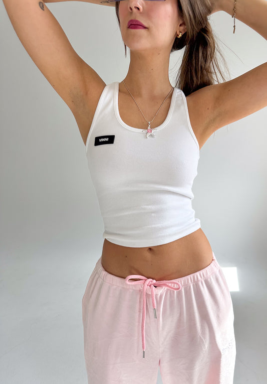LIA RACER TANK [LONG] - BRIGHT WHITE