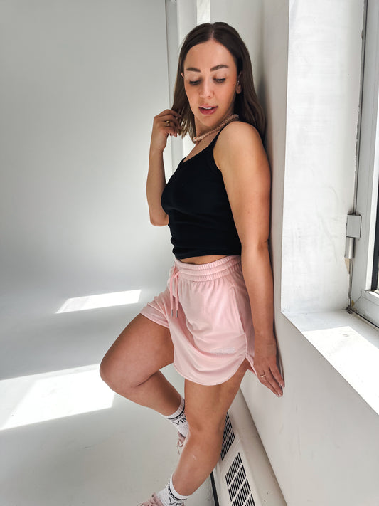 BILLIE HIGH WAISTED SHORTS - PINK BLUSH