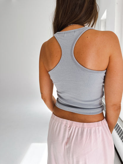 LIA RACER TANK [LONG] - DEEP GREY