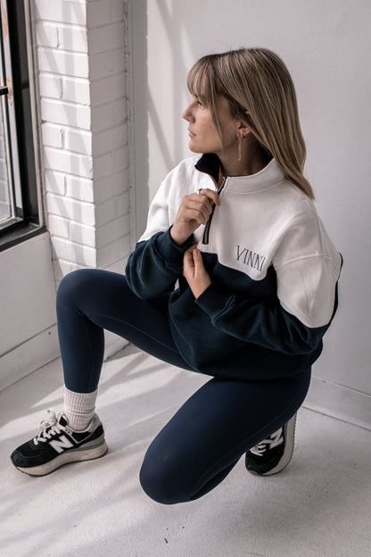 MARILYN 1/2 ZIP - OLD MONEY NAVY