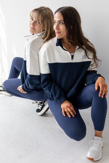 MARILYN 1/2 ZIP - OLD MONEY NAVY