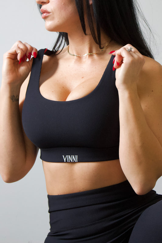 LORETTA RIBBED SPORTS BRA