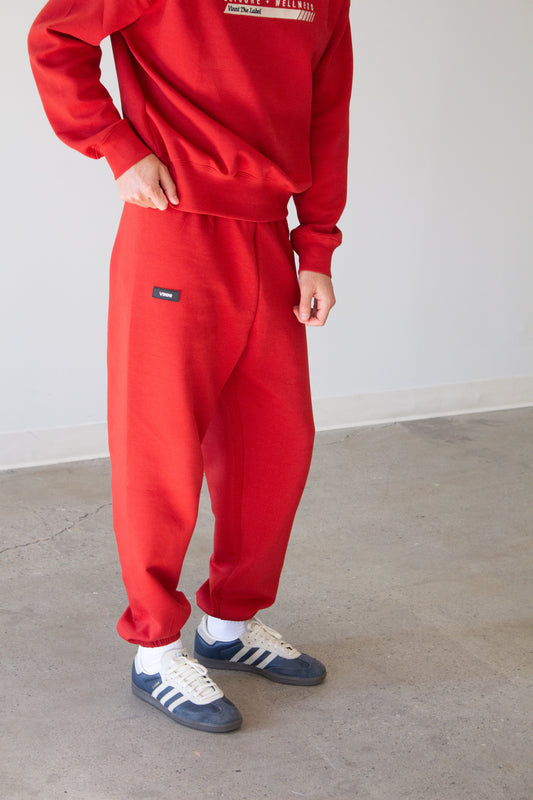 LETTY HIGH-RISE SWEATPANTS - SPEED RED