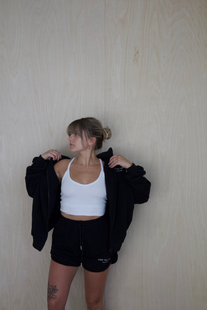 BILLIE HIGH-RISE SWEAT SHORTS - JET BLACK