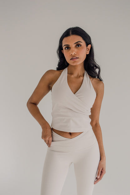 KAYLA WRAP HALTER - OAT MILK
