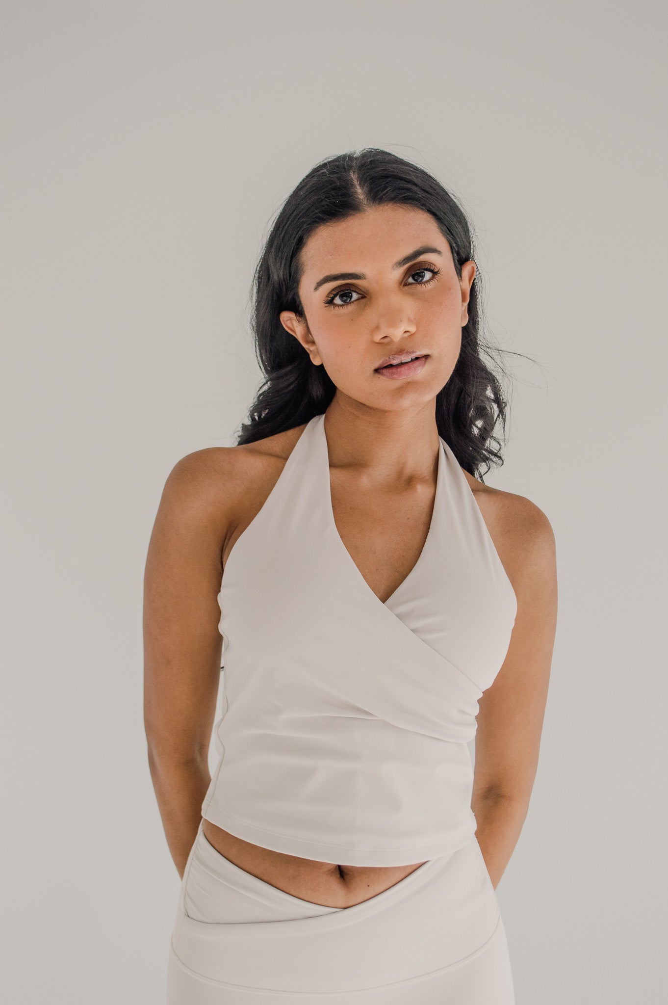 KAYLA WRAP HALTER - OAT MILK