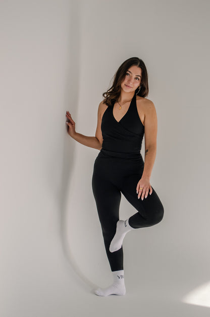 MIKYLA CROSS TIGHTS - JET BLACK