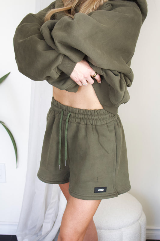 SOPHIA SWEAT SHORTS - MOSS