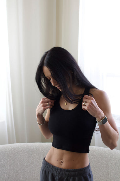 LIA RACER TANK  - JET BLACK